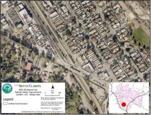 Newhall Crossing Safety Improvements Project. Newhall ave crossing layout Map