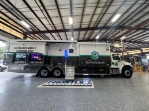 Photo of the Mobile Command Unit with City logo on the side