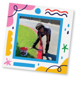 Omar gaining hands-on work experience in Facility Maintenance. 