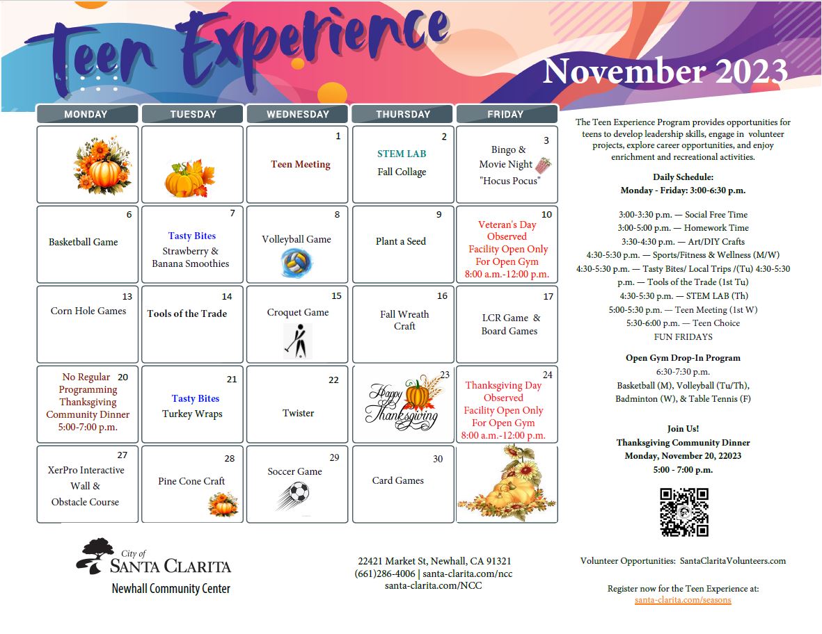 Calendars - Newhall Community Center