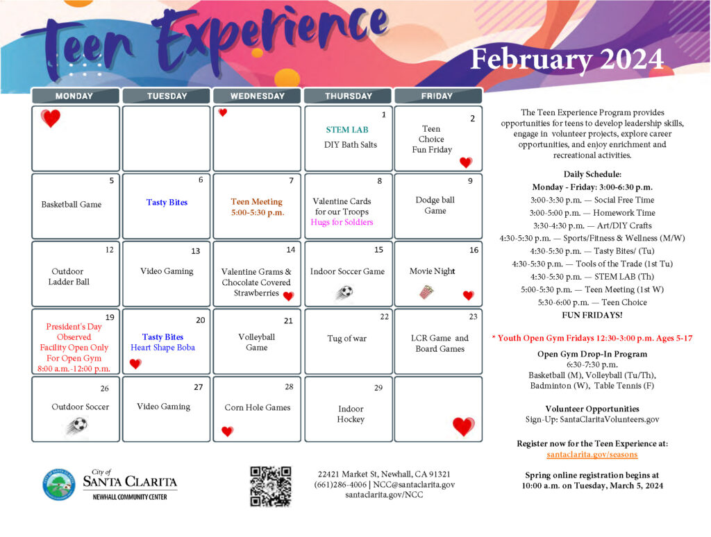 Calendars - Newhall Community Center