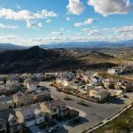 Drone shot of neighborhood in Santa Clarita