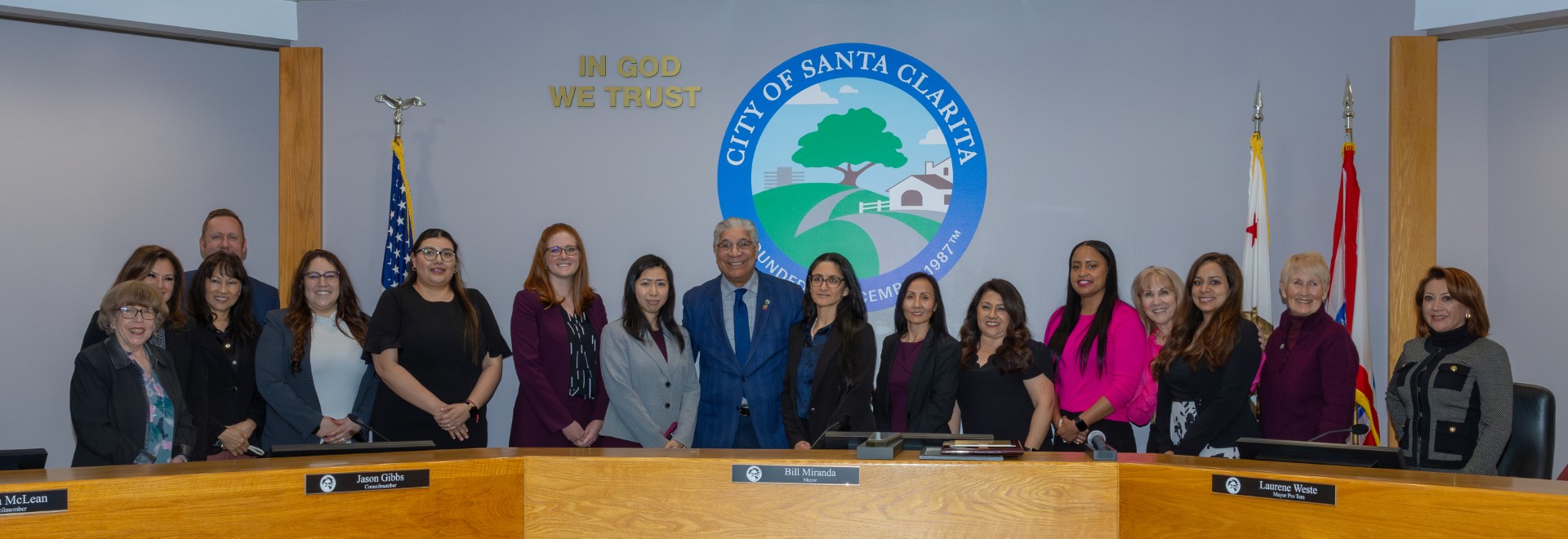 City Staff accepting recognition at Council Meeting