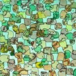 Original artwork of greens, yellows and oranges