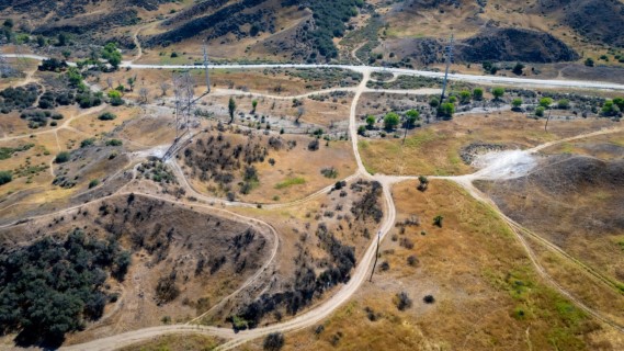 Aerial shot of Haskell Canyon Open Space where the Bike Park will be located