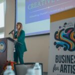 Speaker talking at the Business for Artists Conference