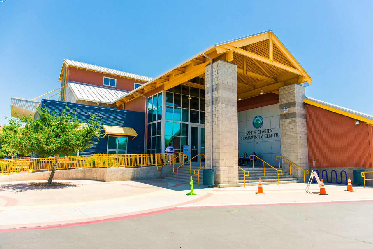Front entrance of the Newhall Community Center.