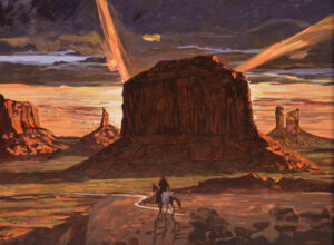 The featured photo is “A Thousand Miles from Home” by Xu Joseph Zhou showing a cowboy on a horse with a large boulder in the background and a sunset behind it.