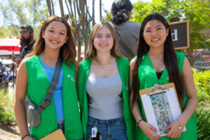 Three Santa Clarita Volunteers at the Santa Clarita Cowboy Festival.