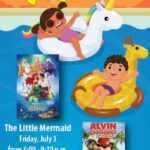 The first Float N' Flick will take place on Friday, July 3, at Santa Clarita Park Pool and feature Disney's The Little Mermaid (1989). The second event will be held on Saturday, July 25, at North Oaks Park Pool and feature Alvin and the Chipmunks: Chipwrecked. Both events will run from 6:00 to 9:30 p.m. Guests are invited to enjoy open swim from 6:00 to 8:00 p.m. before settling into the pool or relaxing on the pool deck to watch the featured film beginning at 8:00 p.m.