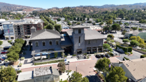 aerial view of the santa clarita library old town newhall branch