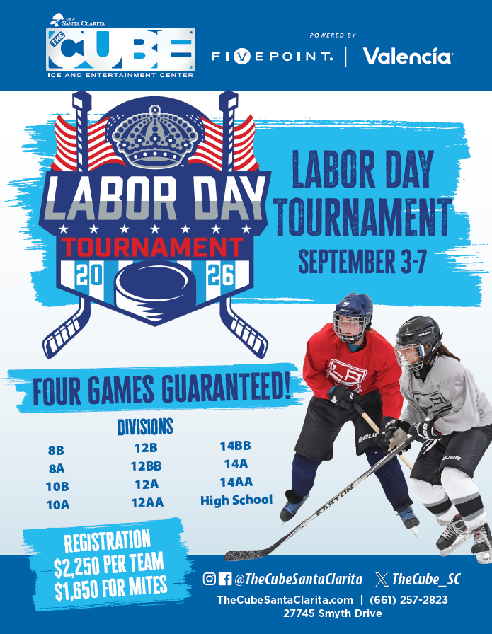 The Cube Labor Day Tournament September 3-7, Four Games guaranteed, divisions 8b, 8a, 10b, 10a, 12b, 12bb, 12a, 12aa, 14bb, 14a, 14aa, high school, registration $2250 per team, $1650 for mites. for more information, please visit thecubesantaclarita.com